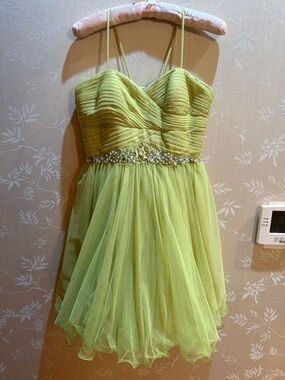 Adrianna Papell Organza Ruffle Prom Dress
